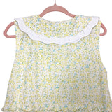 Just Me Yellow Floral Tiered with Ruffles and Keyhole Neck with Detailed Collar Dress- Size S