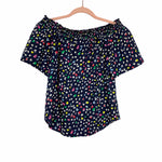 J Crew Black Printed Off the Shoulder Top- Size 00