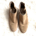 Vince Camuto Tan Suede Side Cut Out and Zipper Back Booties- Size 9