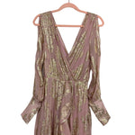 We Are Kindred Pink Gold Sheer Overlay With Button Up Cuffs- Size US 4