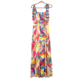 AURA Colorful Tie Shoulder Strap Maxi Dress NWT- Size S