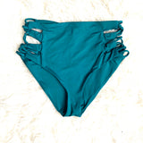 Isabella Rose Green Strappy Side High Waist Bikini Bottoms- Size M (we have matching top)