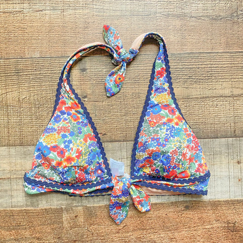 J Crew Floral Padded Halter Bikini Top- Size S (TOP ONLY)