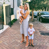 Little English Blue Gingham Wagon Short Set- Size 2T
