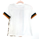 Shein White With Black Orange And Animal Print Front- Size XS