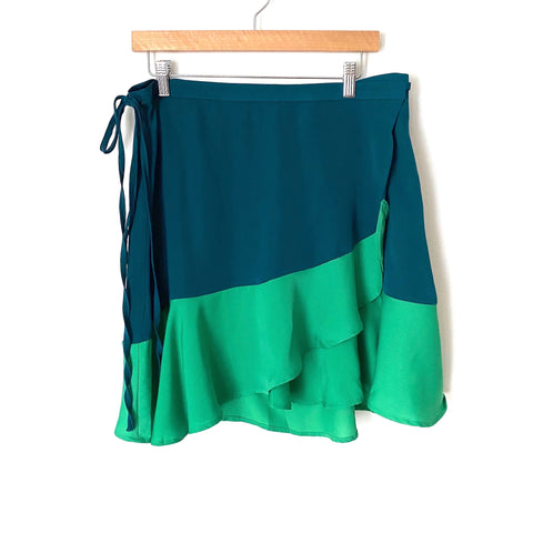 Summersalt Teal and Green Wrap Skirt- Size L (we have matching bathing suit)