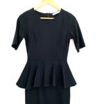 Brigitte Brianna Black Peplum Dress - Size S