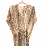 Entro Snakeskin Print Hi/Low Belted Top- Size S