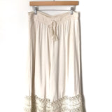 American Eagle Ivory Flowy Drawstring Waist Pants- Size XL
