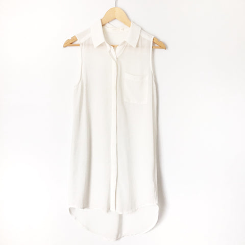Lush White Sheer Sleeveless Tunic/Dress- Size S (see notes)