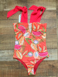 Sporlike Fruit Print Padded Tie Strap One Piece NWT- Size M (sold out online)