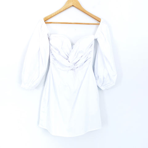 Superdown White Off the Shoulder Mini Dress Long Sleeves NWT- Size S