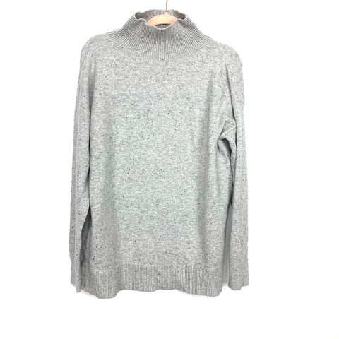 Loft Grey Confetti Mock Neck Sweater- Size S