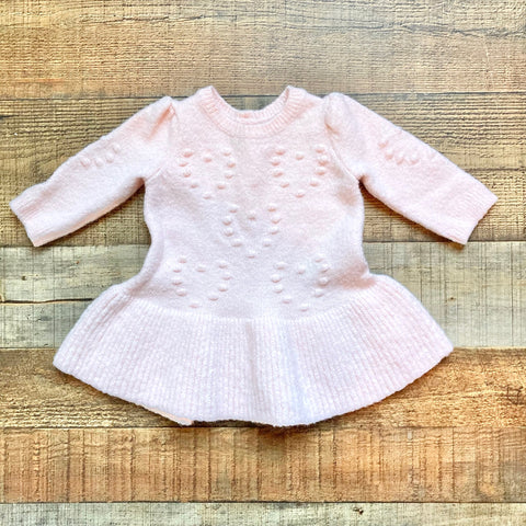 Baby Gap Pink Heart Detail Sweater Dress- Size 3-6M