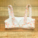 Xhilaration White/Floral Print Swimsuit Top- Size M (We Have Matching Bottoms!)