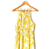 Lush Yellow Leaf Print Ruffle Maxi Dress- Size L