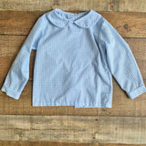 Little English Blue Gingham Collared Top- Size 4T