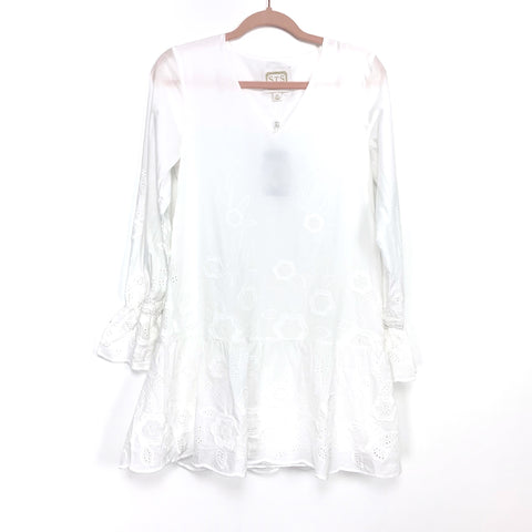 Sail to Sable White Eyelet Long Sleeve Dress NWT- Size XS