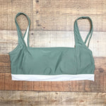 Beach Joy Sage/Cream Padded Bikini Top- Size L (we have matching bottoms, see notes)