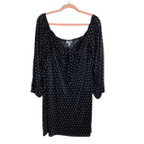 ASOS Black and White Polka Dot Pleated Front Tie Off the Shoulder Dress- Size 14 (sold out online)