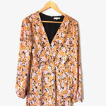 WAYF Yellow Floral Print Midi Dress- Size S