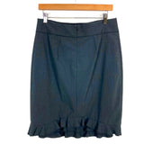Rebecca Taylor Charcoal Gray Ruffle Hem Pencil Skirt- Size 10