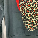 Prince Peter Collection Black Animal Print Tongue Crewneck Sweatshirt- Size XS (See Notes)