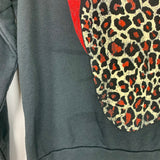 Prince Peter Collection Black Animal Print Tongue Crewneck Sweatshirt- Size XS (See Notes)