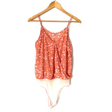 Lush Pink Spotted Wrap Look Bodysuit- Size S