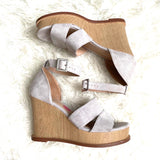 Linea Paolo Suede High Wooden Platforms- Size 7