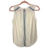 Parker 100% Silk Off White Exposed Back Tank Blouse- Size S
