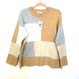 Entro Tan White Grey Sweater NWT- Size S (See Notes)