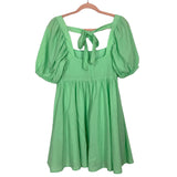 Mable Neon Green Back Tie Belted Dress- Size S