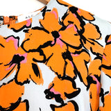 A.L.C. Orange Floral 100% Silk Dress- Size 2