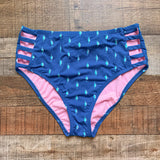 Lilly Pulitzer Teal/Turquoise Print High Waisted Side Cutout Bikini Bottoms- Size 4 (see notes, we have matching top)
