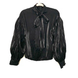 INA Black Metallic Tie Neck Blouse- Size S