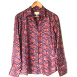 J Crew Collection Tiger Silk Twill Button Up Blouse- Size 4