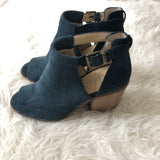 Sole Society Suede Peep Toe Buckle Booties- Size 8.5