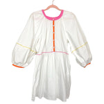 STAUD White with Pink/Orange/Yellow Trim Dress- Size XL (sold out online)