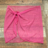 No Brand Pink Mesh Wrap Side Tie Wrap Skirt- One Size