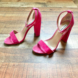 Steve Madden Pink Suede Block Heel Sandals- Size 8.5 (see notes)