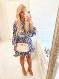 Storia Bright Floral Braided Belted Dress NWT- Size M (sold out online)