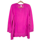 Livi Hot Pink Zipper Crew Neck Sweatshirt- Size 14/16