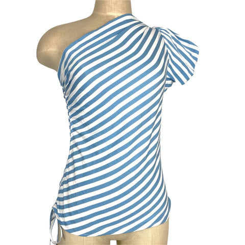 DO & BE Blue/White striped Casey Top NWT- Size S
