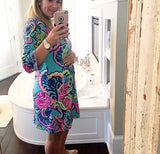 Lilly Pulitzer Hot Pink/Blue/Green Dress- Size L
