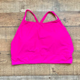 Chic Soul Hot Pink with Criss Cross Straps High Neck Padded Bikini Top- Size 1XL (we have matching bottoms)