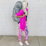Lilly Pulitzer Pink Floral Piper Jogger Pants with Waist Tassel Tie and Gathered Ankle- Size XXS