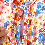 Buddy Love Metallic Floral Pleated and Button Front Detail Drawstring Waist Dress NWT- Size S (sold out online)