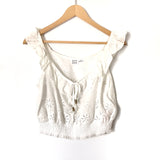 Some Days Lovin White Eyelet Lace Crop Top- Size S