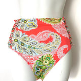 Beach Joy Paisley Print High Waisted Criss Cross Sides Bottoms- Size M (BOTTOMS ONLY)